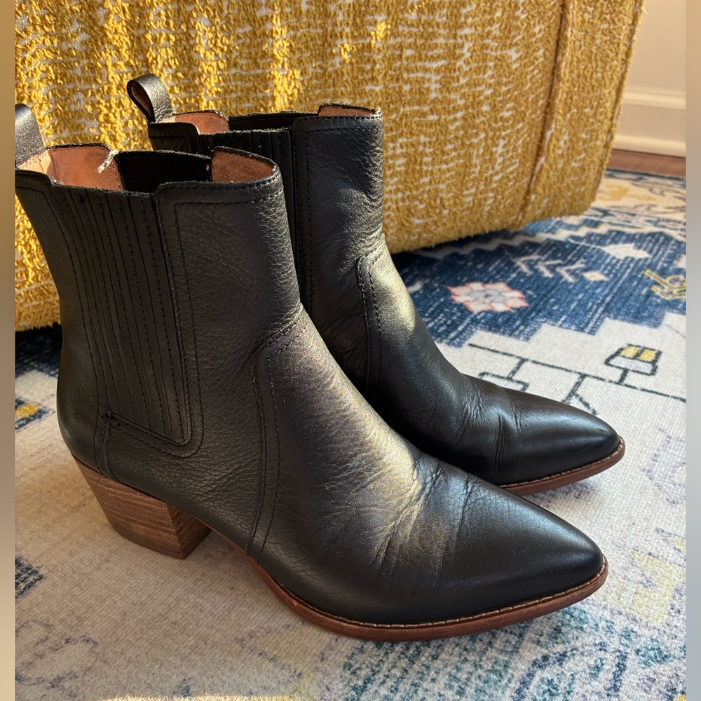 Madewell Black Leather Ankle Booties